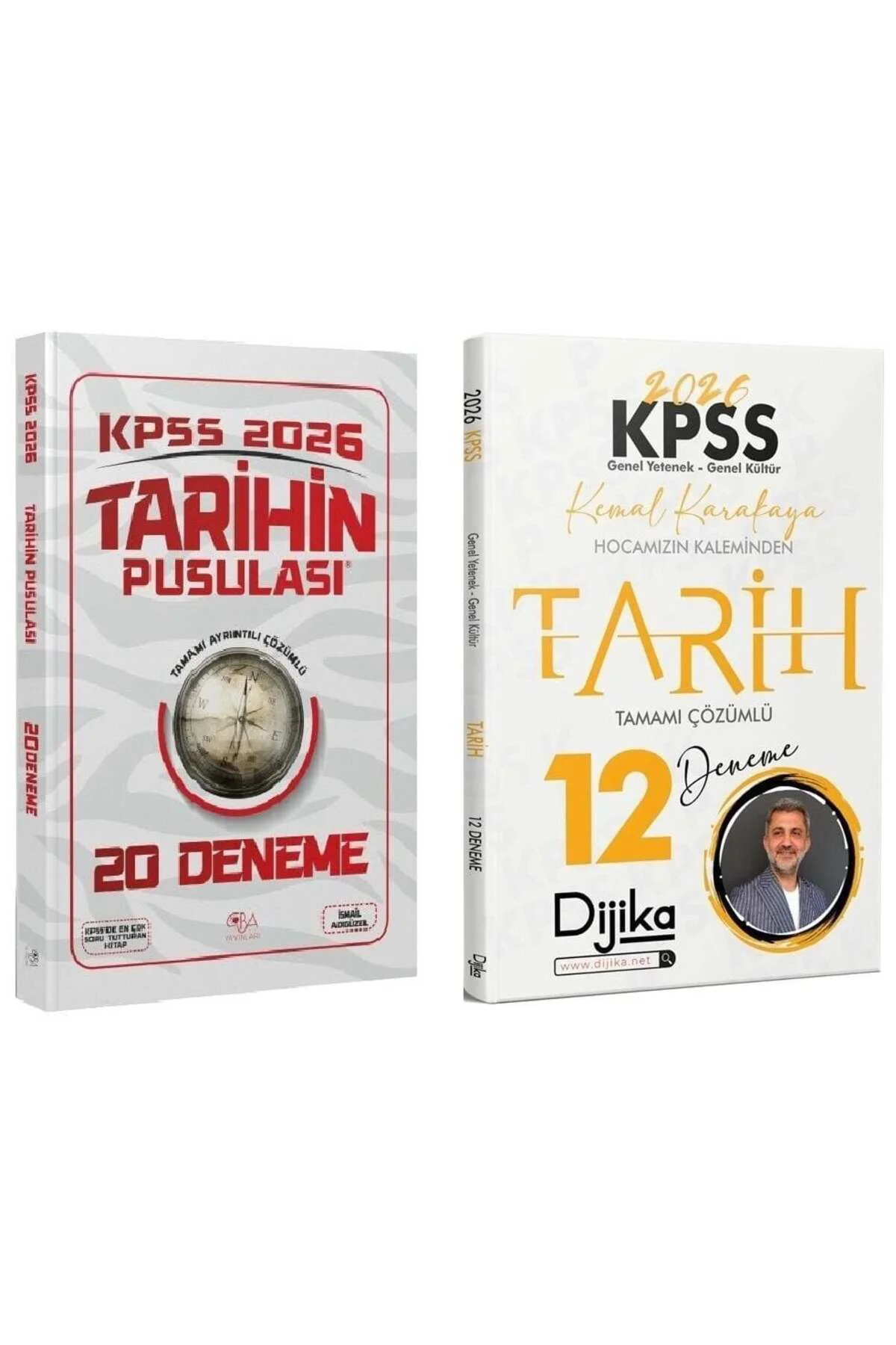 CBA + Dijika 2026 KPSS Tarihin Pusulası 20 + 12 Deneme 2 li Set - İsmail Adıgüzel, Kemal Karakaya CB
