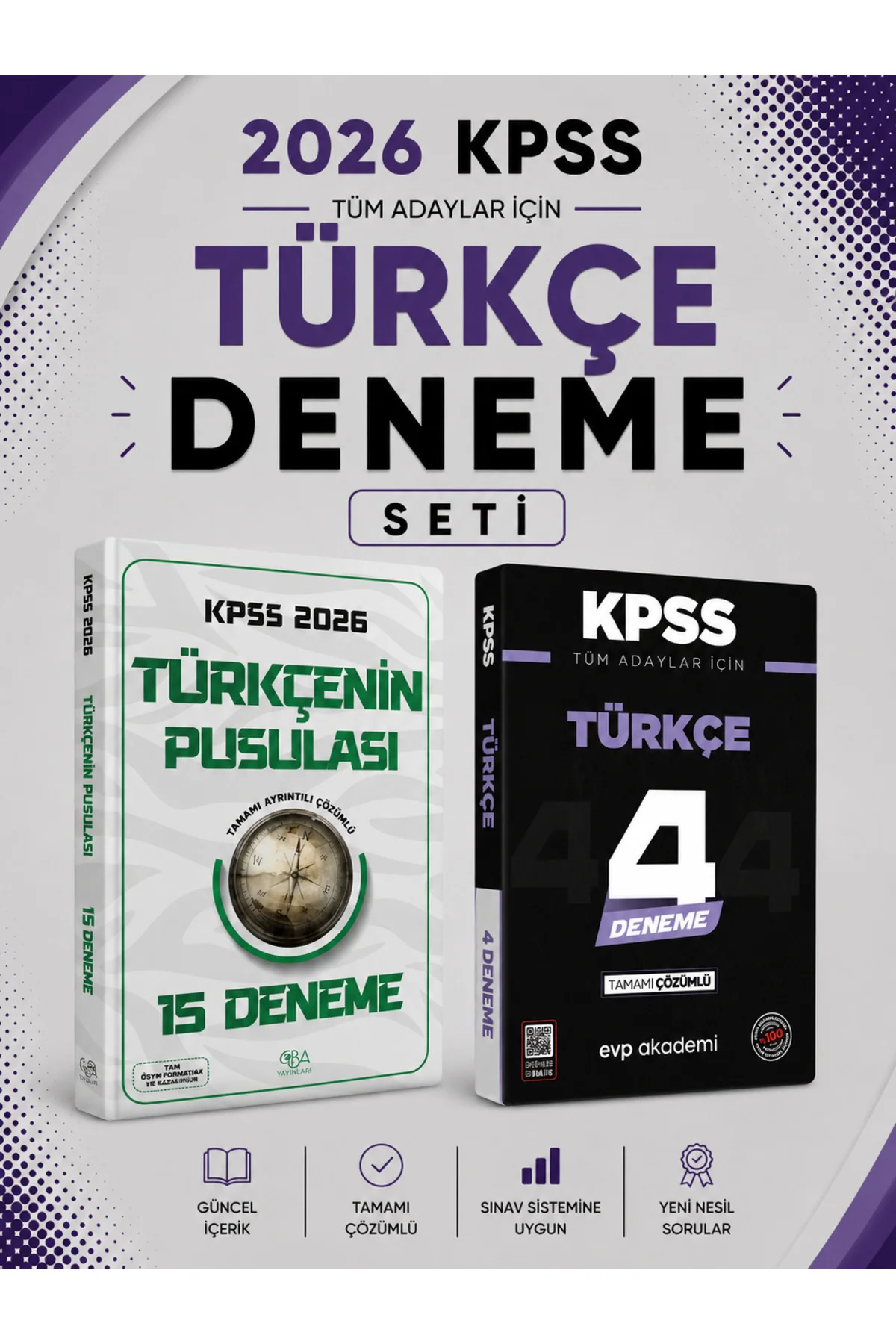 CBA Yayınları 2026 KPSS Türkçe 15 Deneme & KPSS Türkçe 4 Deneme Seti