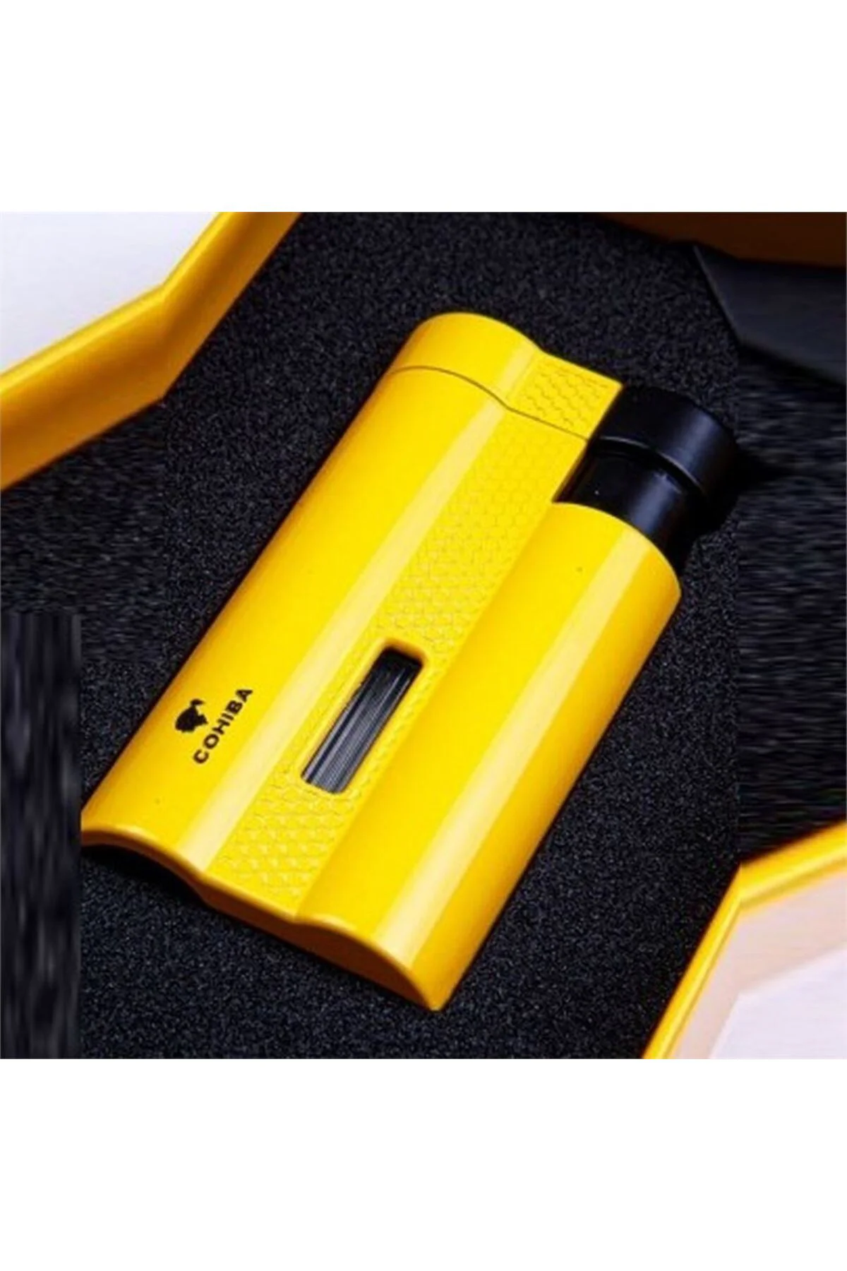 CCM0652 Jet 3 Torch Punchlu Puro Çakmağı Sarı