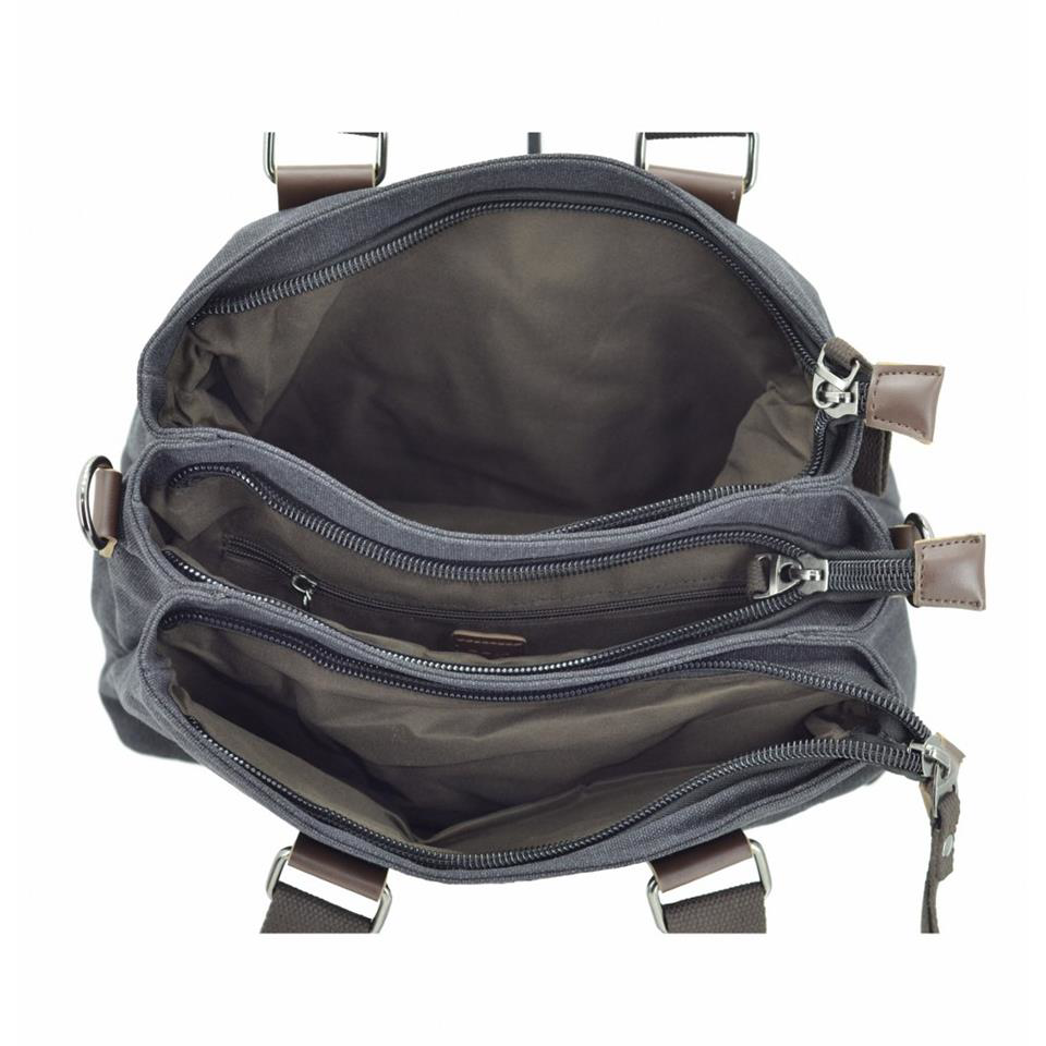 Ççs  31320 Üç Bölmeli Kanvas Kadın El Ve Omuz Çanta Siyah