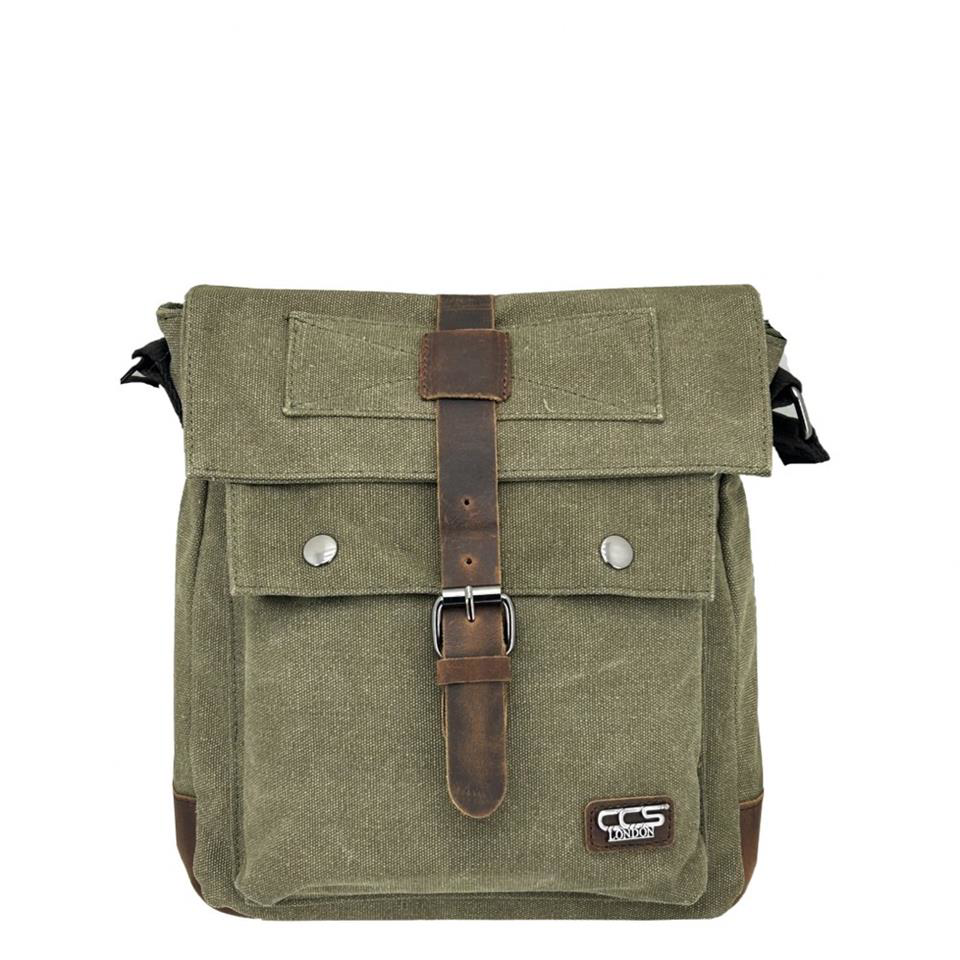 Ççs  31461 Kanvas Postacı Omuz Çantası Yeşil