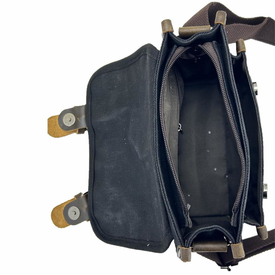 Ççs  31488 Mumlanmış Kanvas Postacı Askılı Omuz Çantası Siyah