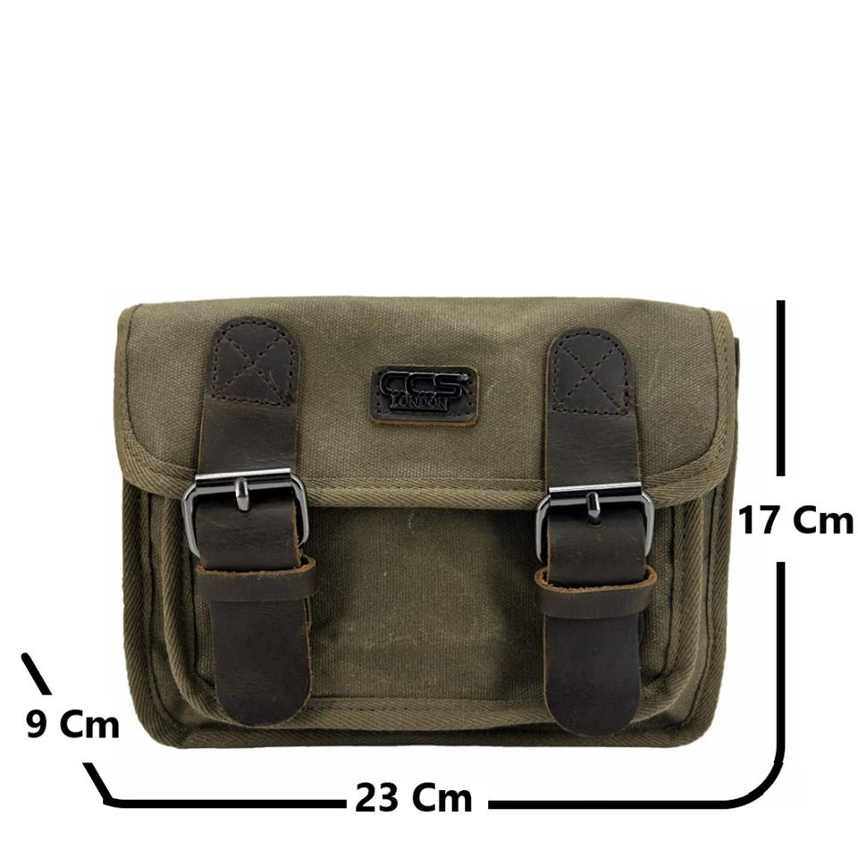 Ççs  31488 Mumlanmış Kanvas Postacı Askılı Omuz Çantası Kahve