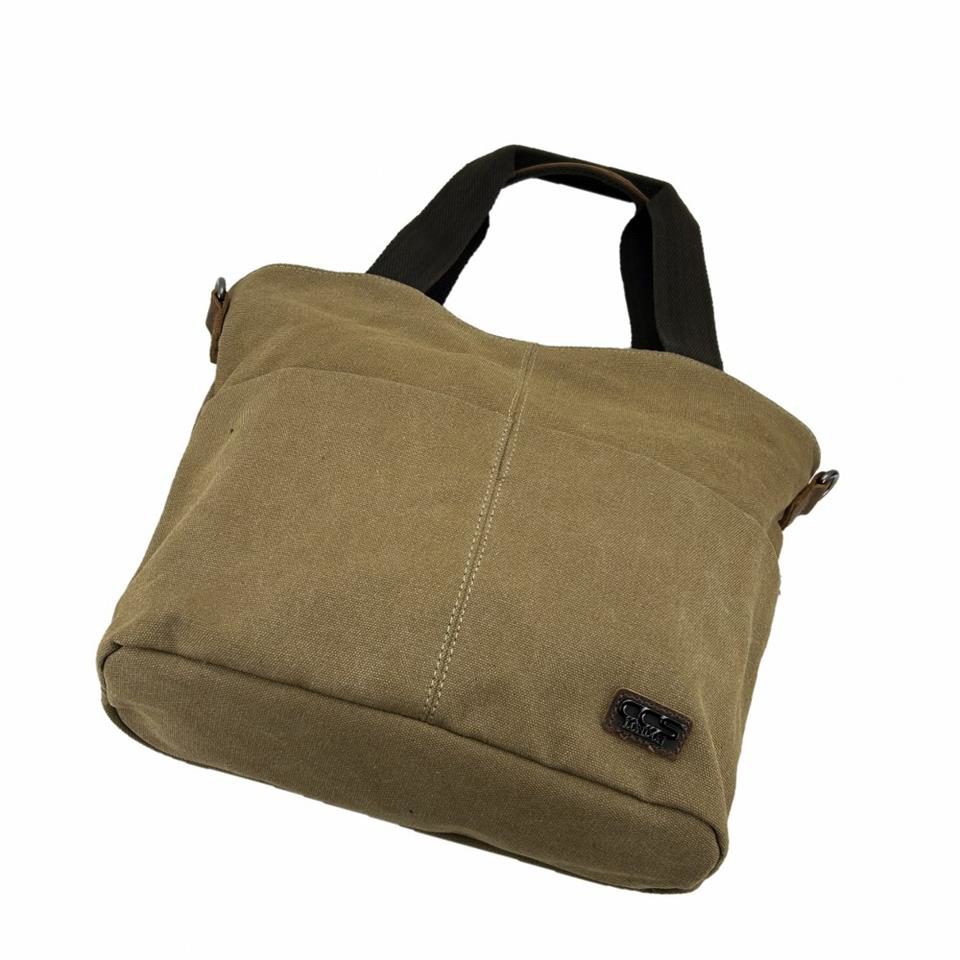 Ççs  31489 Çift Bölmeli Kanvas Kadın El Ve Omuz Çanta Kahve