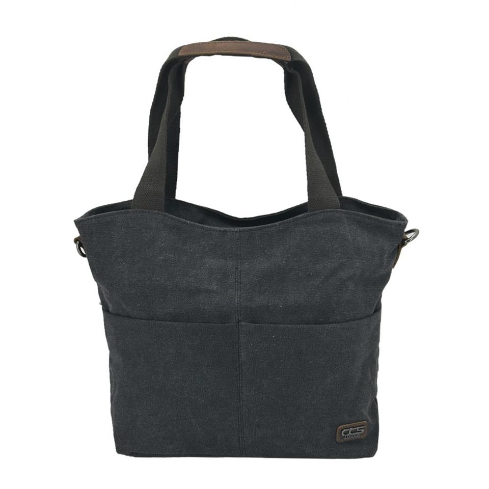 Ççs  31489 Çift Bölmeli Kanvas Kadın El Ve Omuz Çanta Siyah