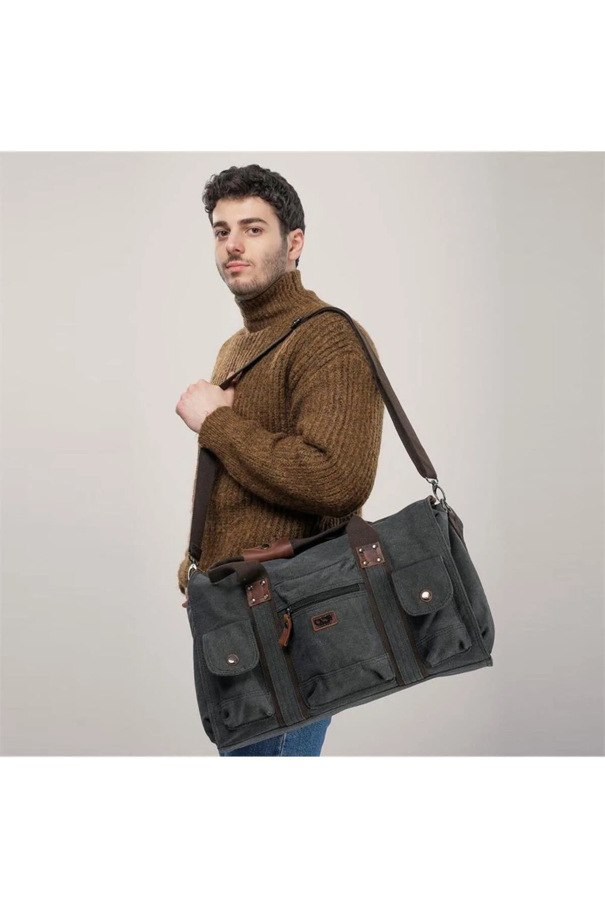 ÇÇS 40233 Kanvas Geniş Hacimli Seyahat Çantası Siyah