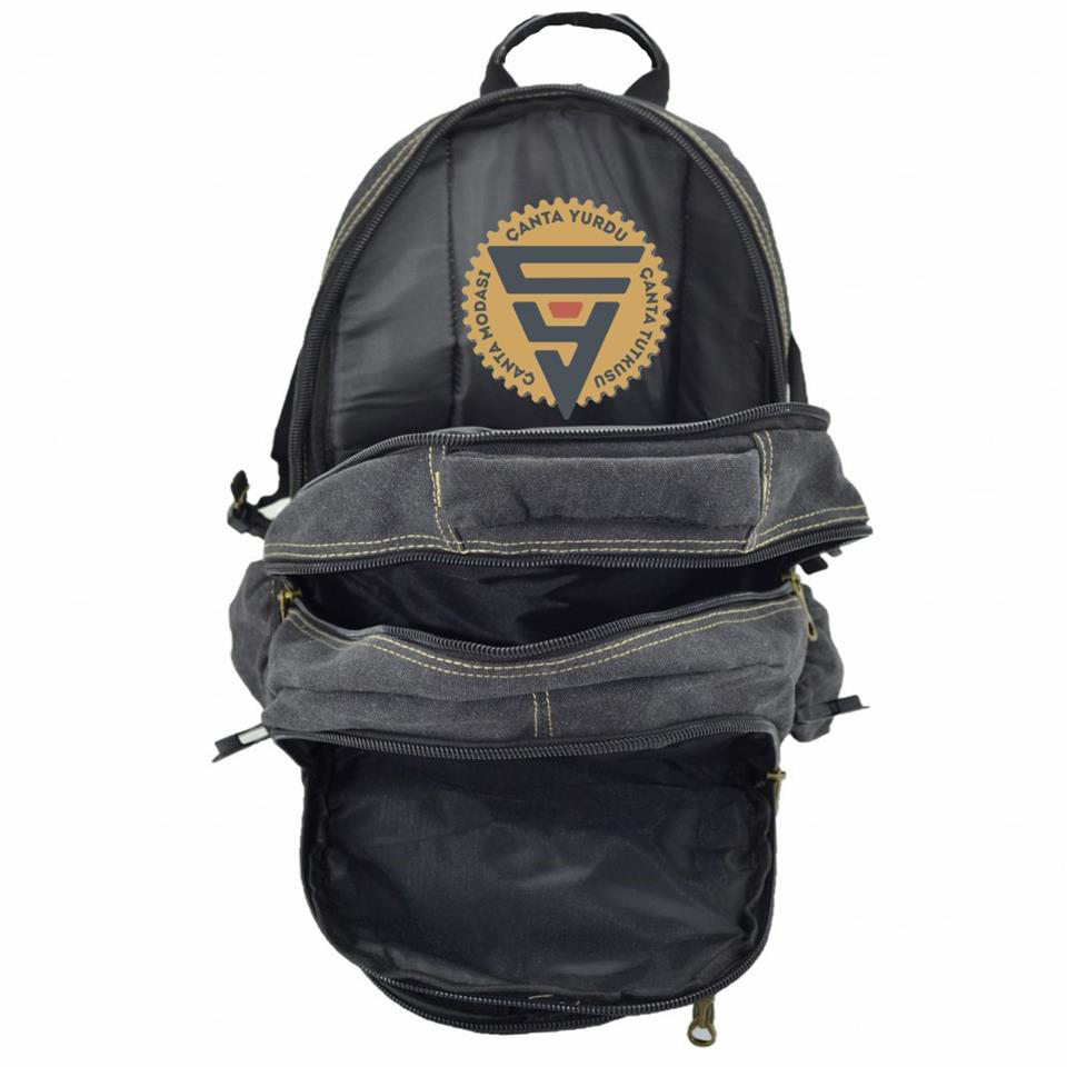Çanta Yurdu Ççs 51405 Su Geçirmez Kanvas Sırt Çantası Siyah Çanta Yurdu Ççs 51405 Su Geçirmez Kanvas Sırt Çantası Siyah