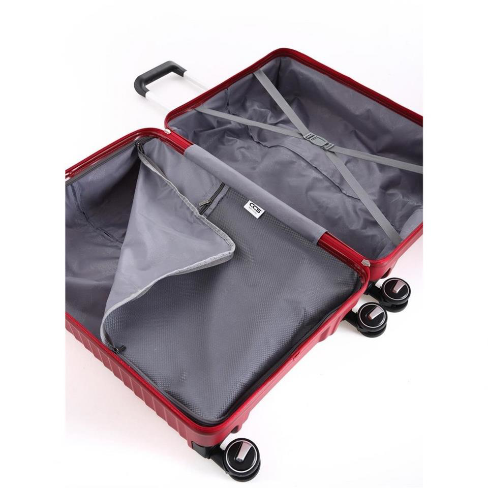 Ççs  5235 Polipropilen Büyük Boy Valiz Bordo