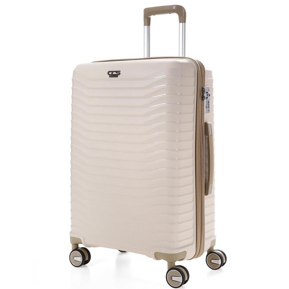 Ççs  5235 Polipropilen Büyük Boy Valiz Beyaz