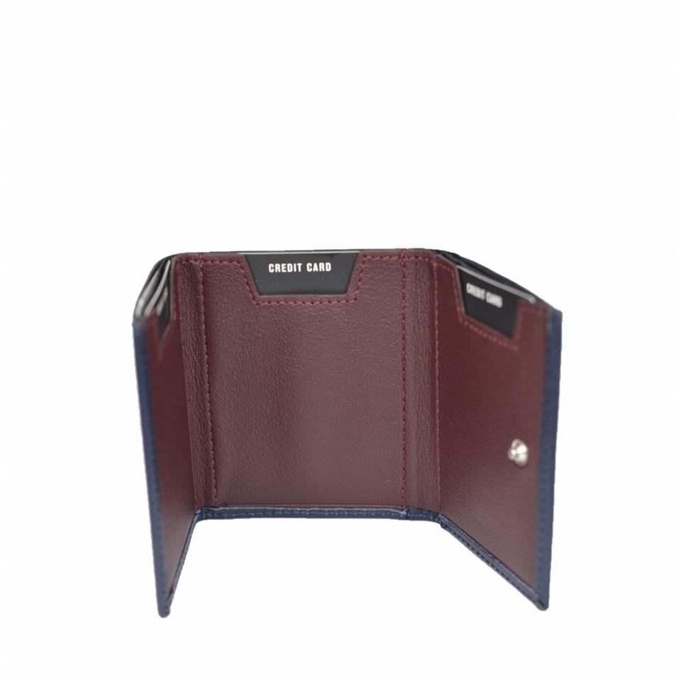 Ççs  Hakiki Deri Kartlık Cüzdan Mavi