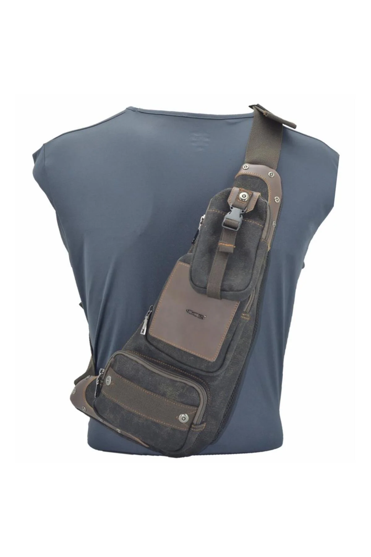 Ccs Kanvas Kumaş Sırt Çantası Body Bag Siyah