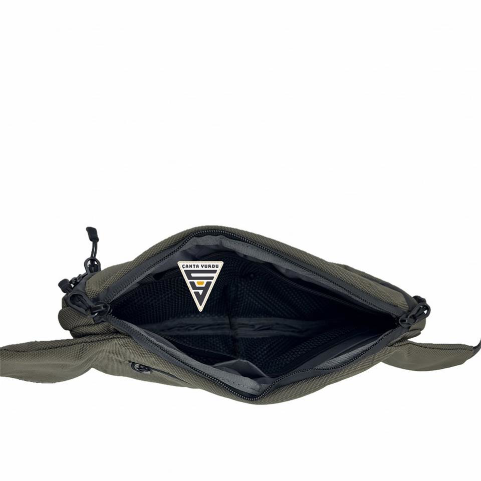 Ççs  London 31412 Çift Gözlü Xl Bel Çantasi Haki