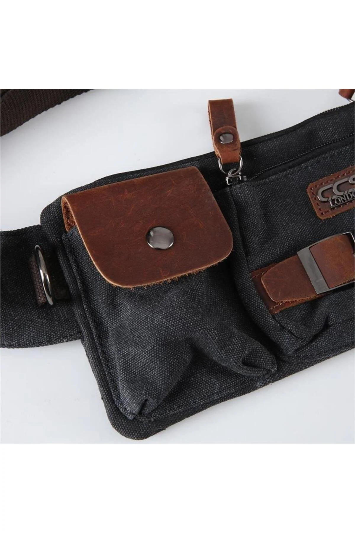 Ççs London 31459 Kanvas Bel Çantası Siyah