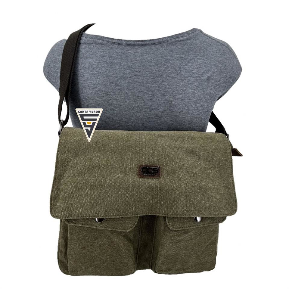 Ççs London 31469 Kanvas Postacı Omuz Çanta Haki Ççs London 31469 Kanvas Postacı Omuz Çanta Haki