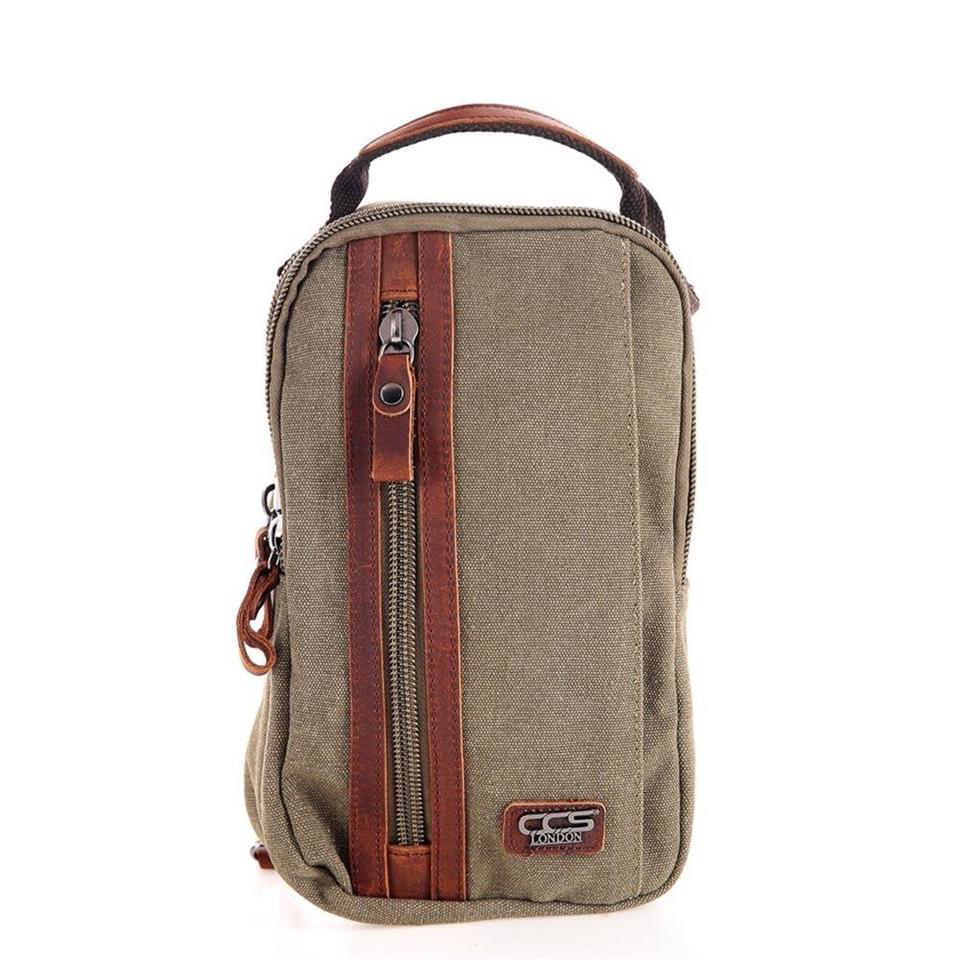 Ççs  London 31468 Kanvas Çapraz Çanta Yeşil