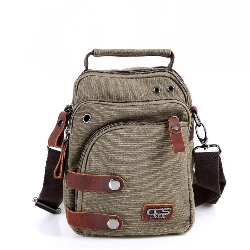 Ççs  London 31471 Kanvas Omuz Askılı Mini Postacı Çanta Yeşil