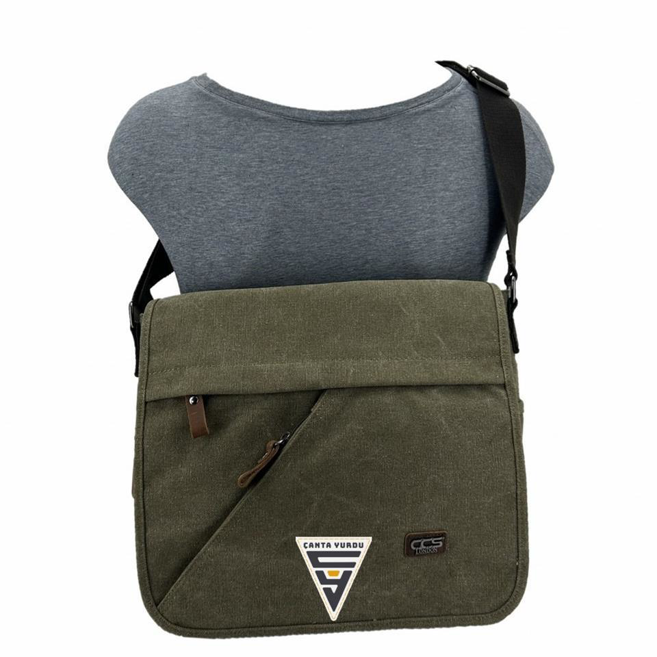 Ççs  London 31472 Kanvas Postacı Çanta Haki