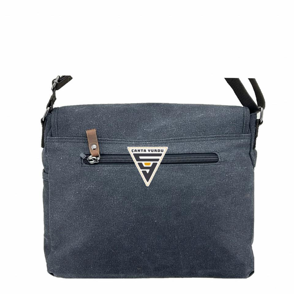 Çanta Yurdu Ççs London 31472 Kanvas Postaci Çanta Evrak Çantasi Siyah