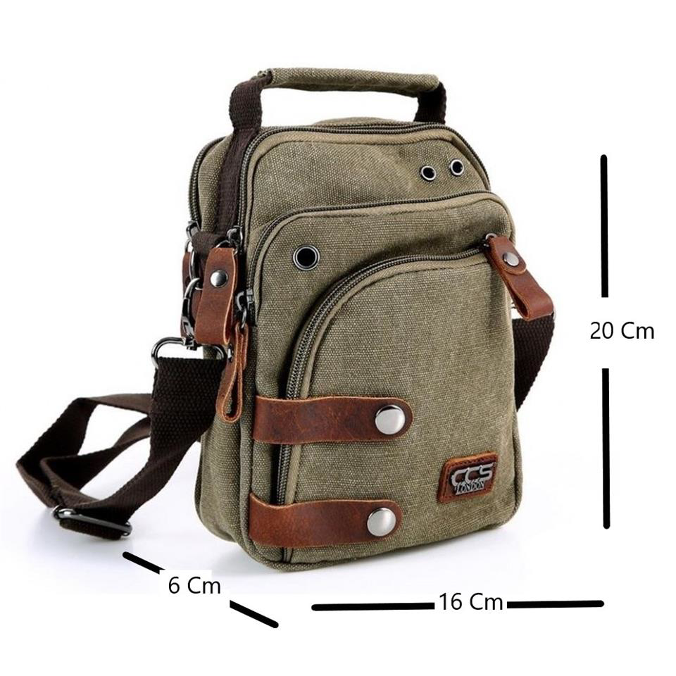 Ççs  London 31471 Kanvas Omuz Askılı Mini Postacı Çanta Yeşil