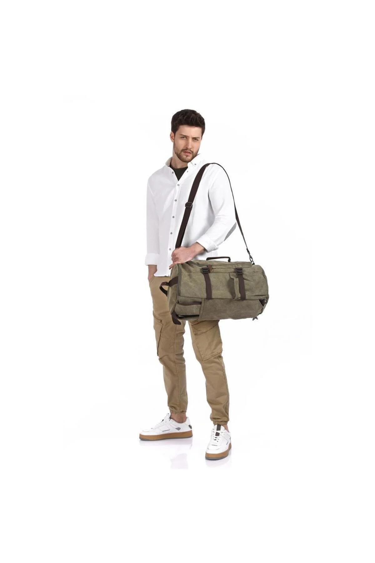 Ççs London 51566 Kanvas Slindir Sırt Çantası Haki