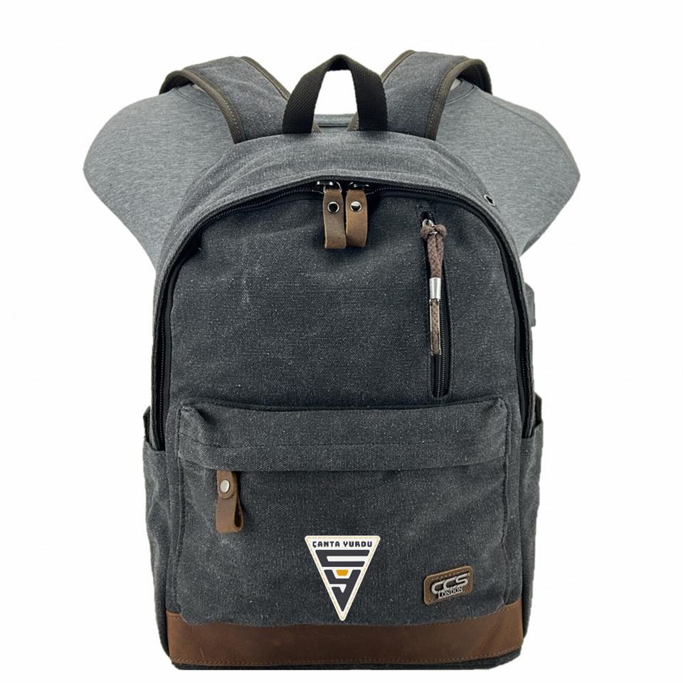 Ççs London 51568 Kanvas Usb Sırt Çantası Siyah