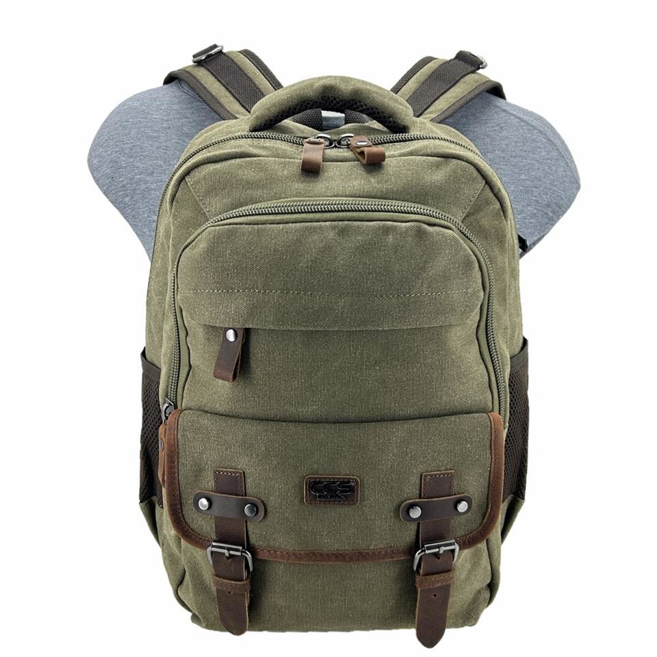 Ççs London 51567 Kanvas Laptop Bölmeli Sırt Çantası Yeşil