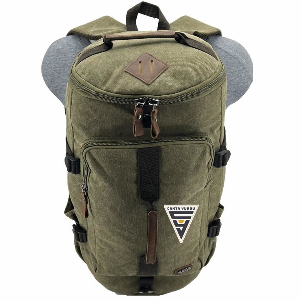 Ççs  London 51566 Kanvas Slindir Sırt Çantası Haki