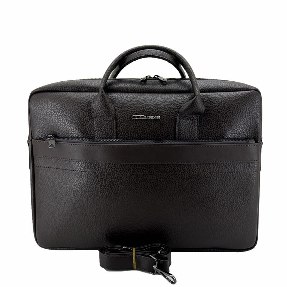 Ççs  London 71450 Vegan Deri Laptop Evrak Çantasi 15 İnç Kahve