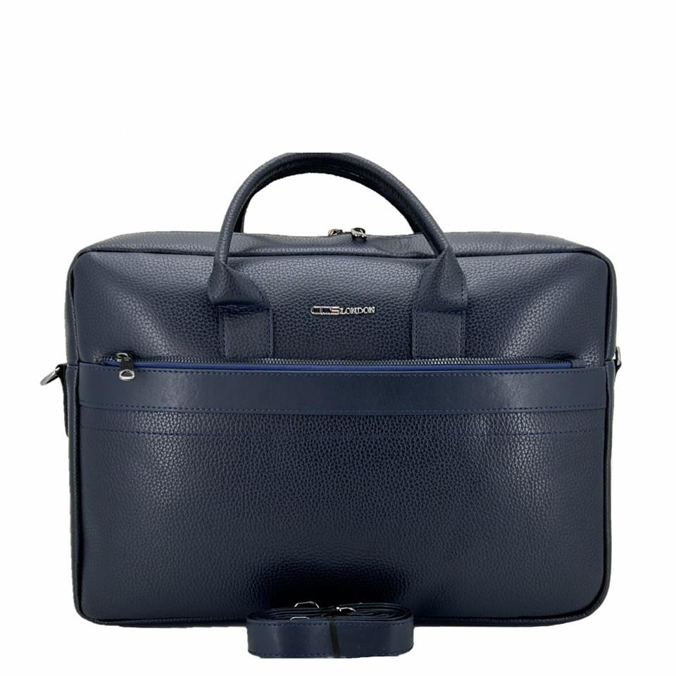 Ççs  London 71450 Vegan Deri Laptop Evrak Çantasi 15 İnç Lacivert