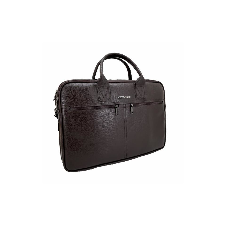Ççs  London 71452 Vegan Deri Laptop Evrak Çantasi 15 İnç Kahve