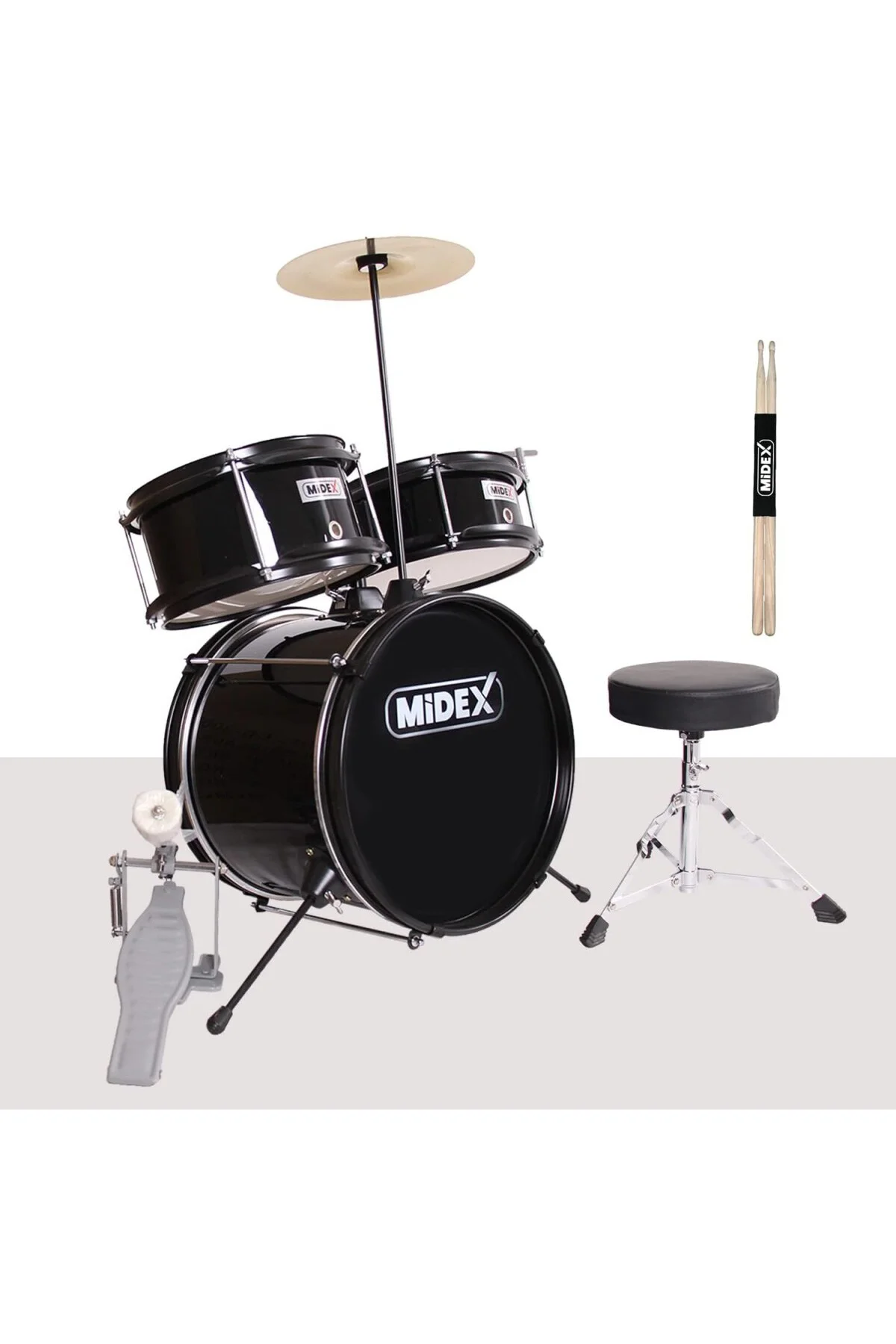 CD300X-BK Akustik Çocuk Baterisi Davulu Seti 5-14 Yaş İçin Full S