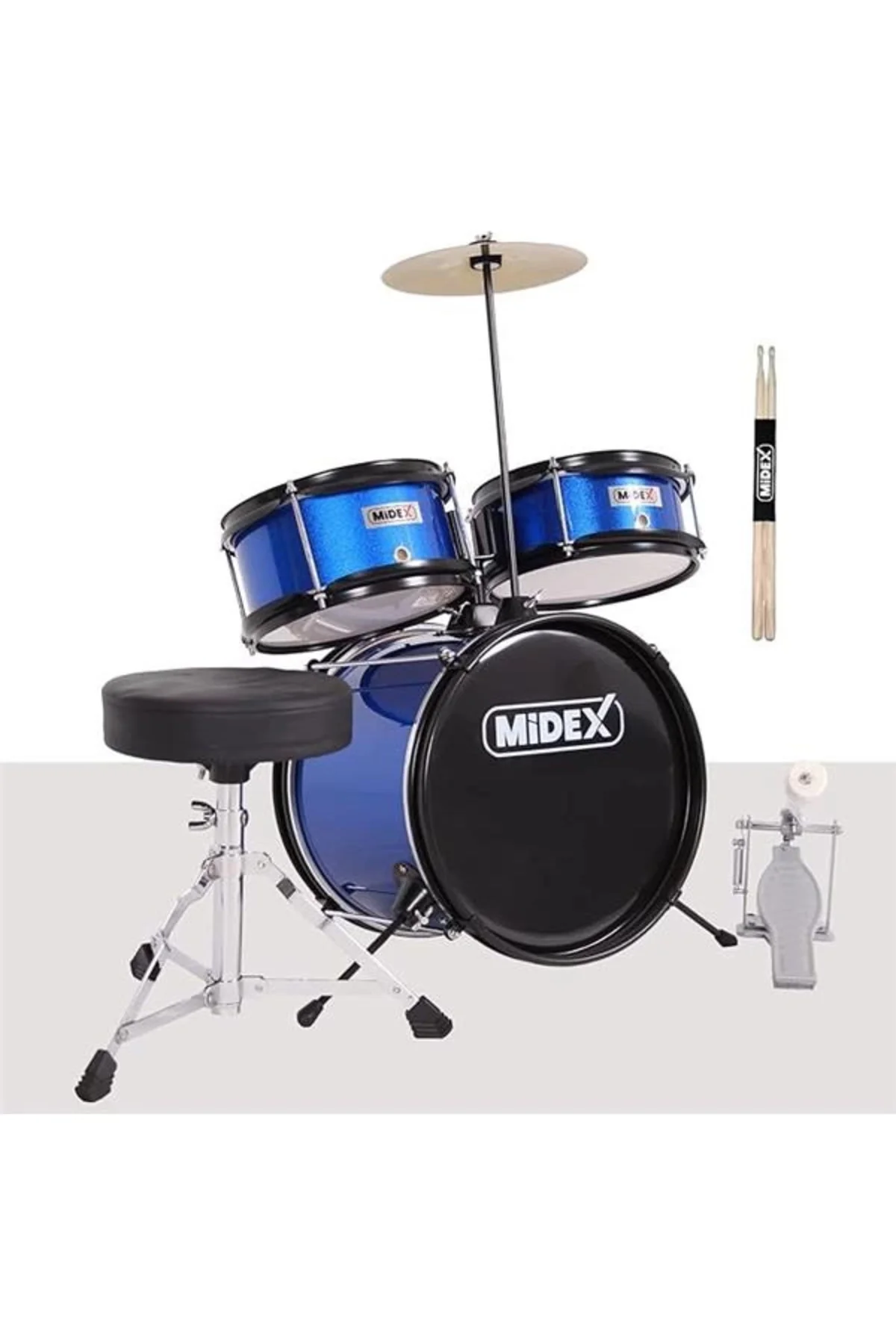 CD300X-BL Akustik Çocuk Baterisi Davulu Seti 5-14 Yaş İçin Full S