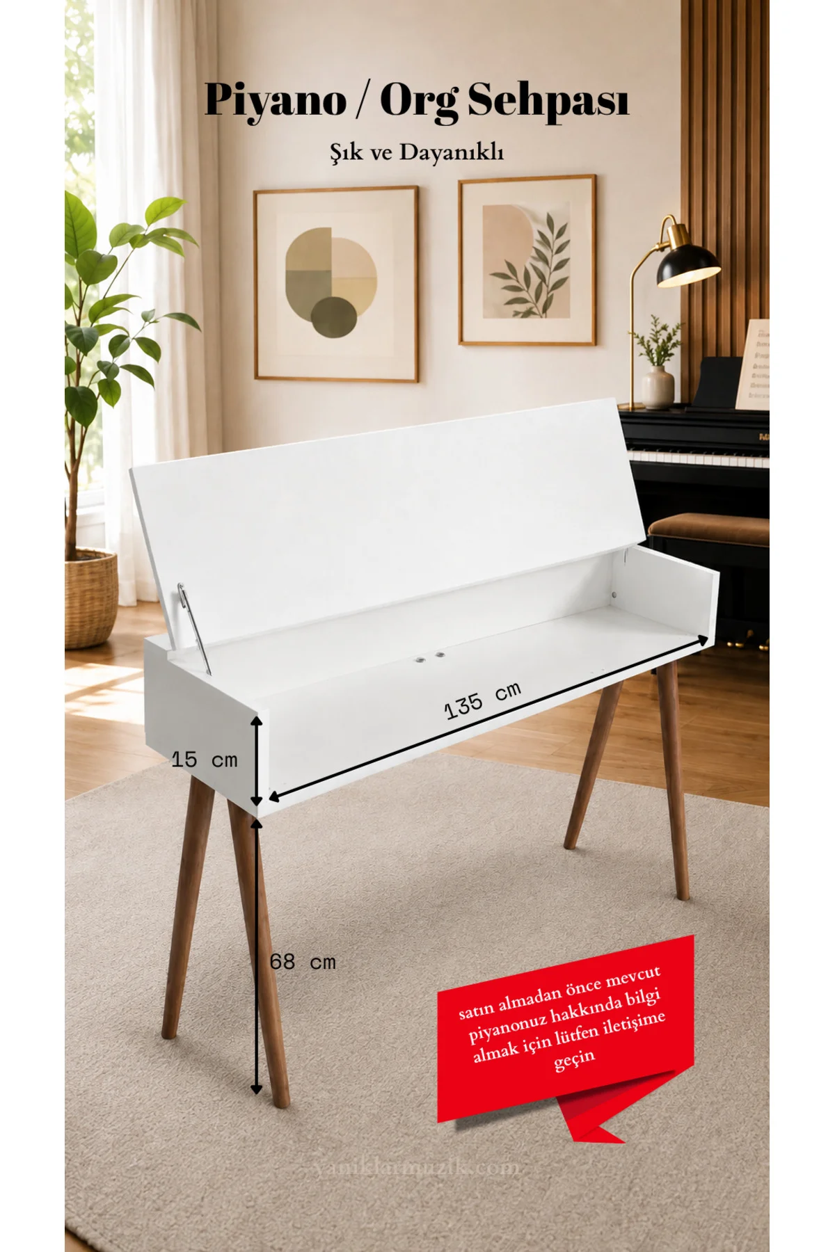 CDP-S110 / CDP-S360 / PX-S1100 / P45 Uyumlu Kapaklı Dijital Piyano Sehpası Beyaz Fiyatı, Yorumları ve Özellikleri