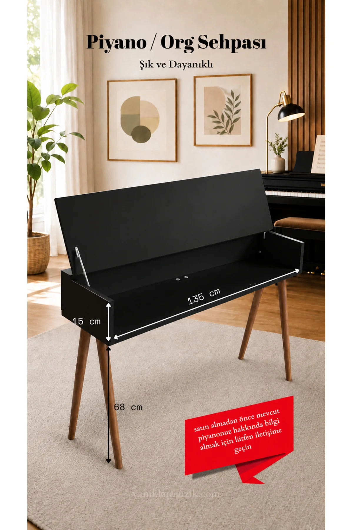CDP-S110 / CDP-S360 / PX-S1100 / P45 Uyumlu Kapaklı Dijital Piyano Sehpası Siyah Fiyatı, Yorumları ve Özellikleri