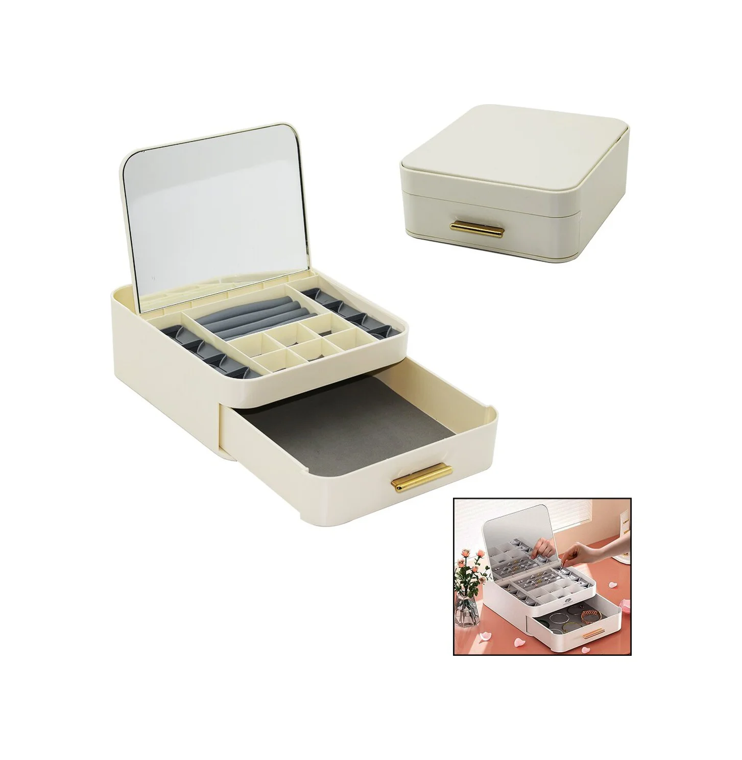 Çek-bırak Aç-kapa20x22 - Y:8.5cmaynalı Takı Organizer Çekmece+1 K