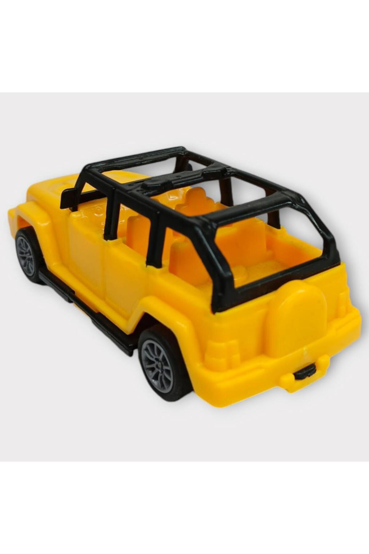 Bayraktar Plastik Çek Bırak Arabalar 10 Cm - Sarı Jeep