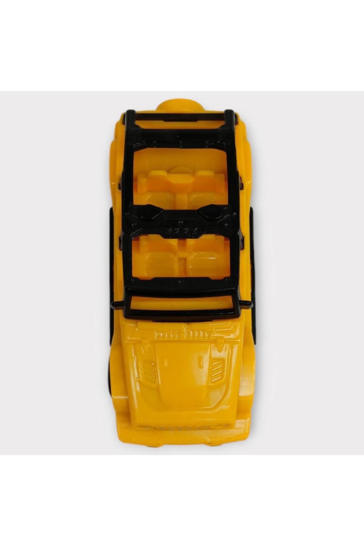 Bayraktar Plastik Çek Bırak Arabalar 10 Cm - Sarı Jeep