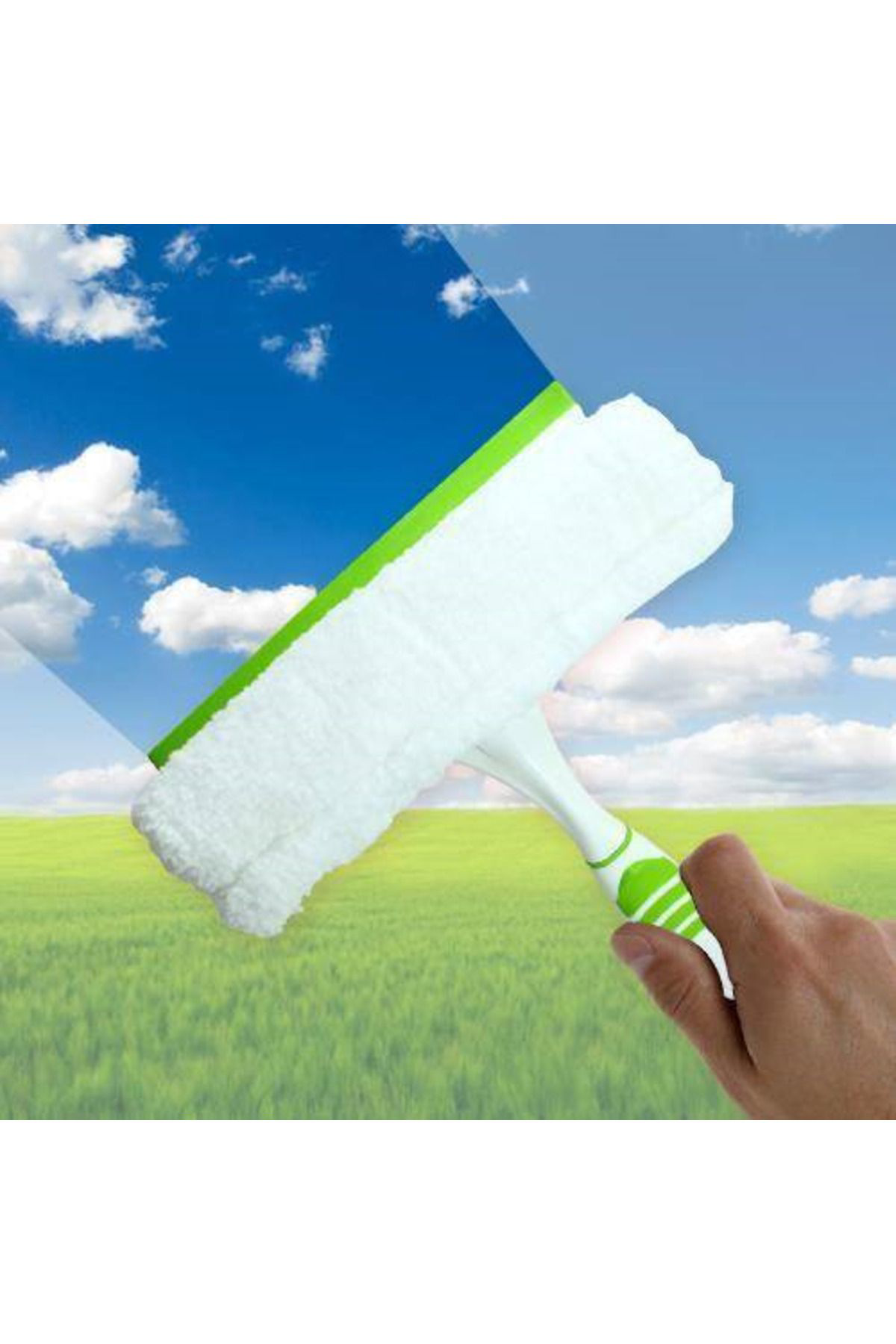Ok Aksesuar Çekçekli Mikrofiber Cam Silme Mopu Go50608896740