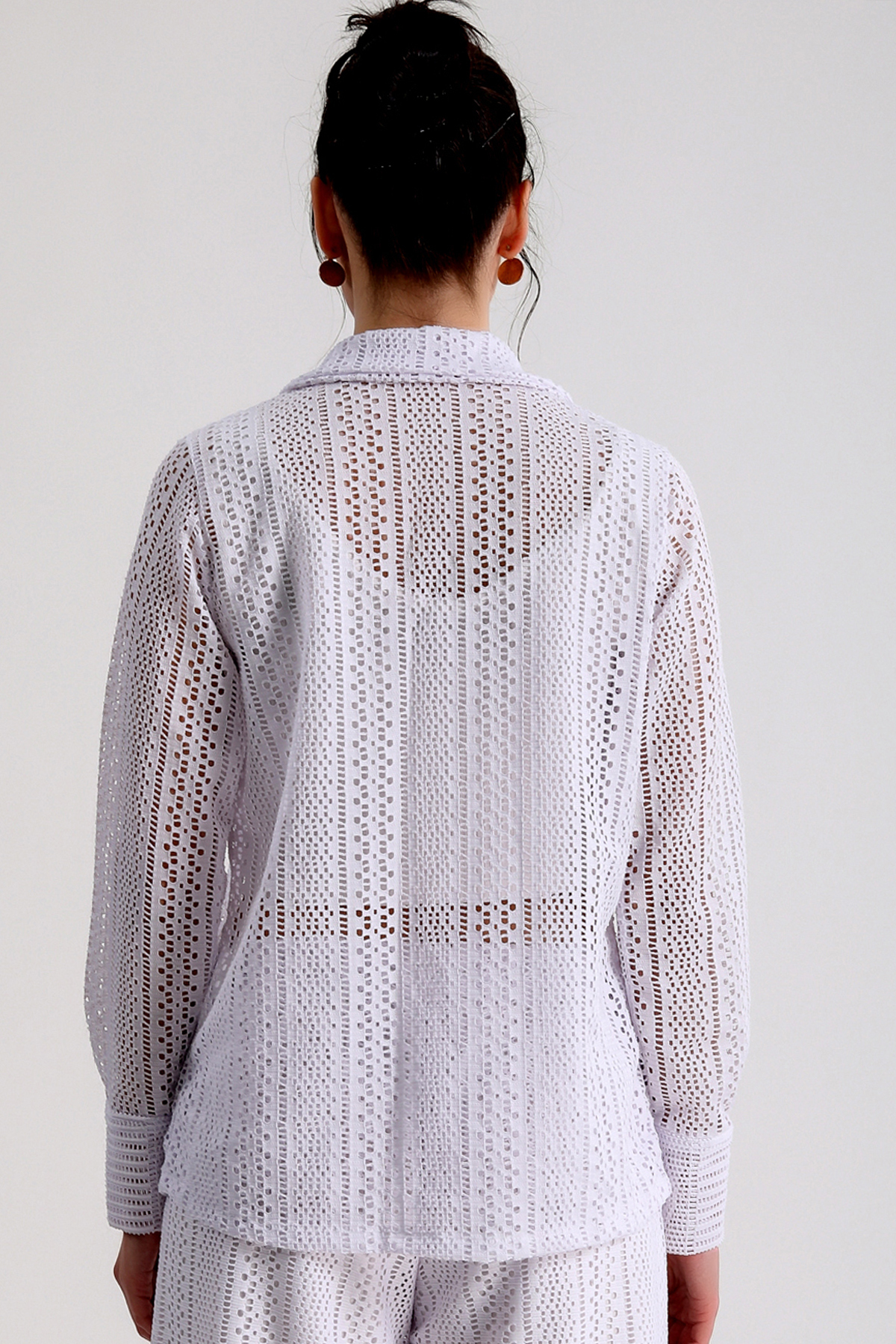 Dreamlike Ceket Yaka Manşetli Uzun Kollu Çift Cepli Rahat Kalıp Dantel Hırk