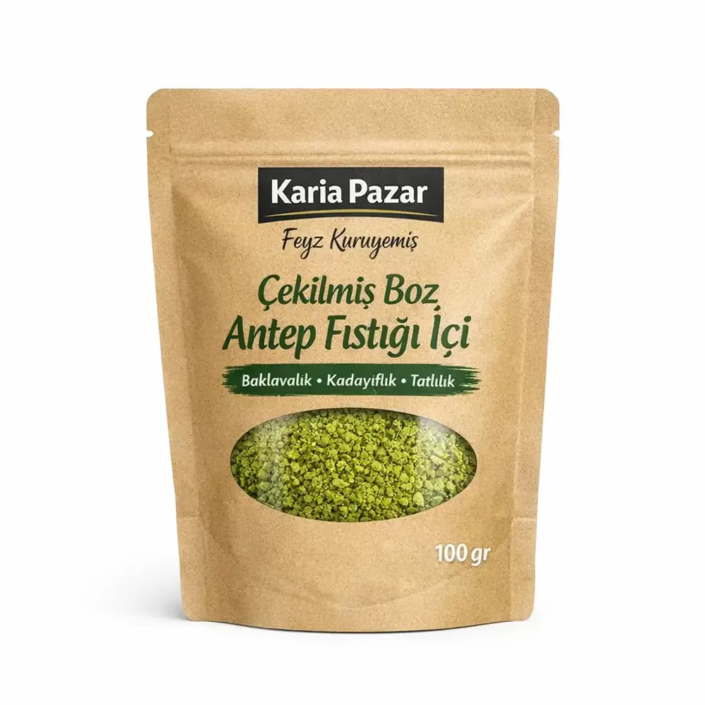 Çekilmiş Boz Antep Fıstığı İçi Baklavalık Kadayıflık Tatlılık 100