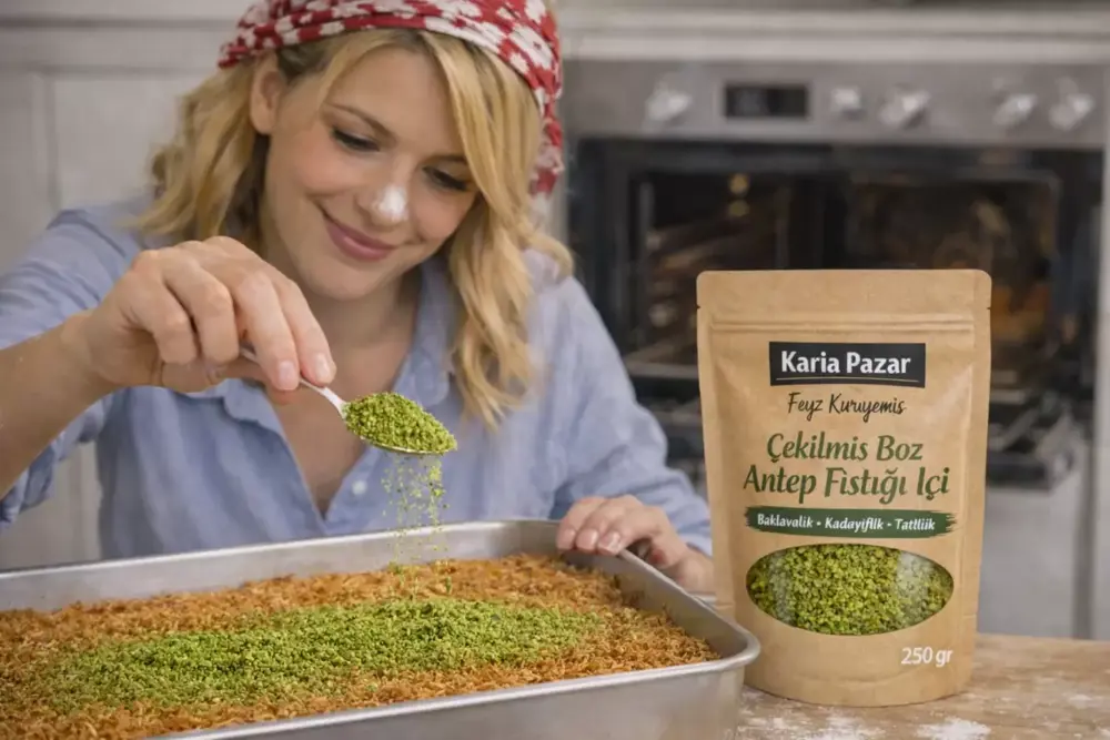 Çekilmiş Boz Antep Fıstığı İçi Baklavalık Kadayıflık Tatlılık 100