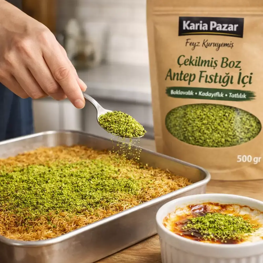 Çekilmiş Boz Antep Fıstığı İçi Baklavalık Kadayıflık Tatlılık 100