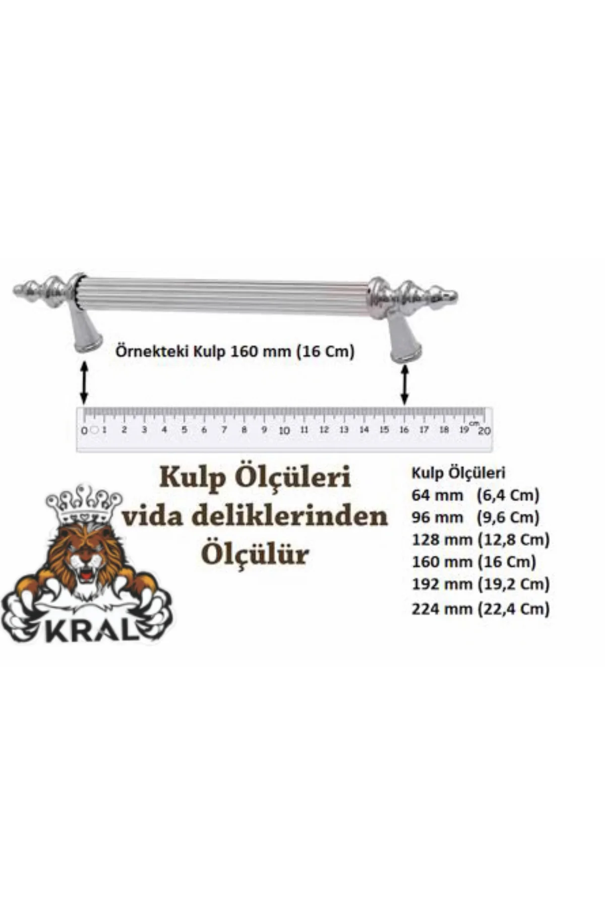 Çekmece, Dolap, Mobilya Kulp 2 Adet Ölçüsü160mm Kırılmaz Plastik