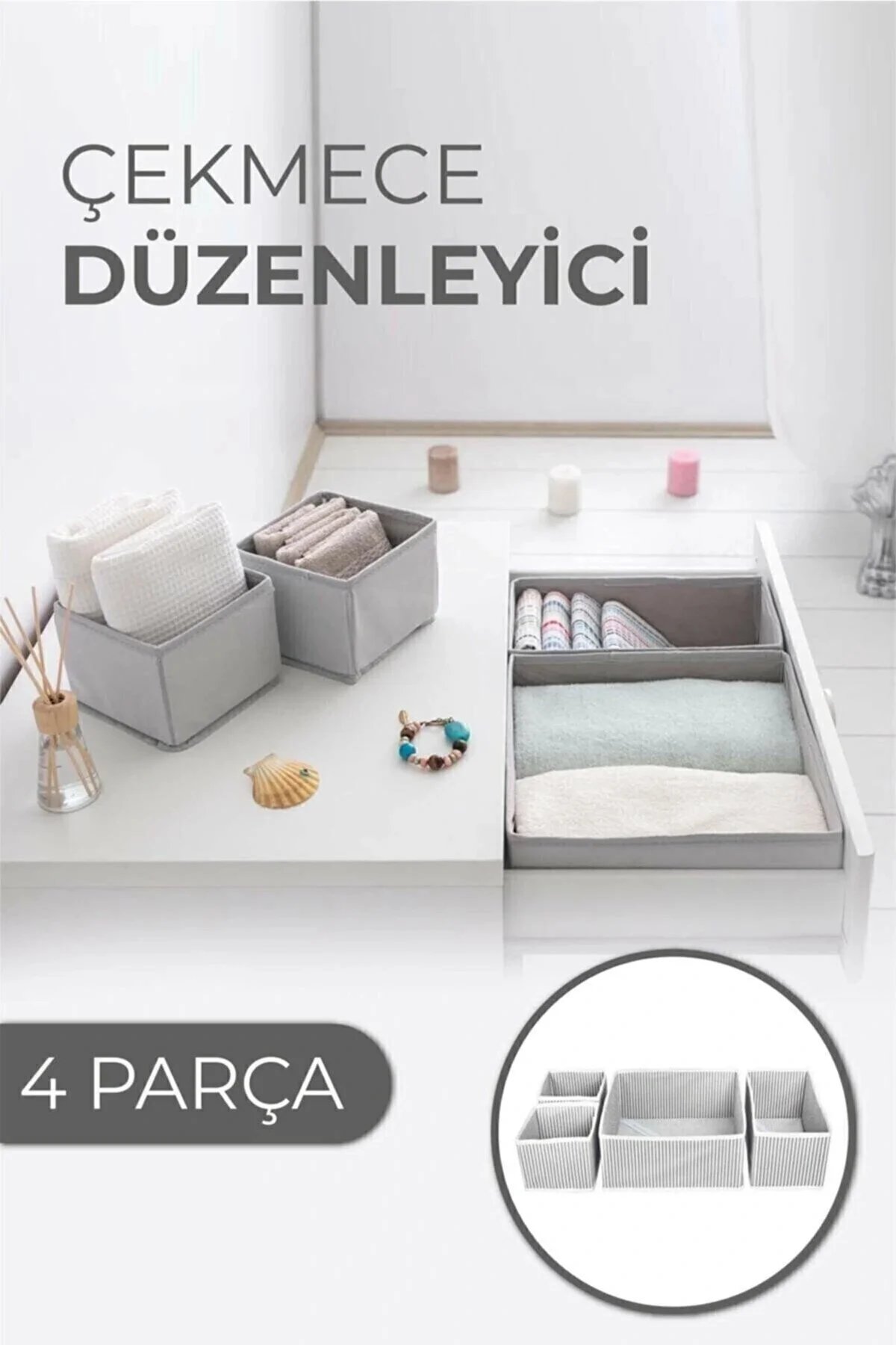 Çekmece Düzenleme Kutu Seti Organizer 4Lü Set Çekmece Düzenleme Kutu Seti Organizer 4Lü Set