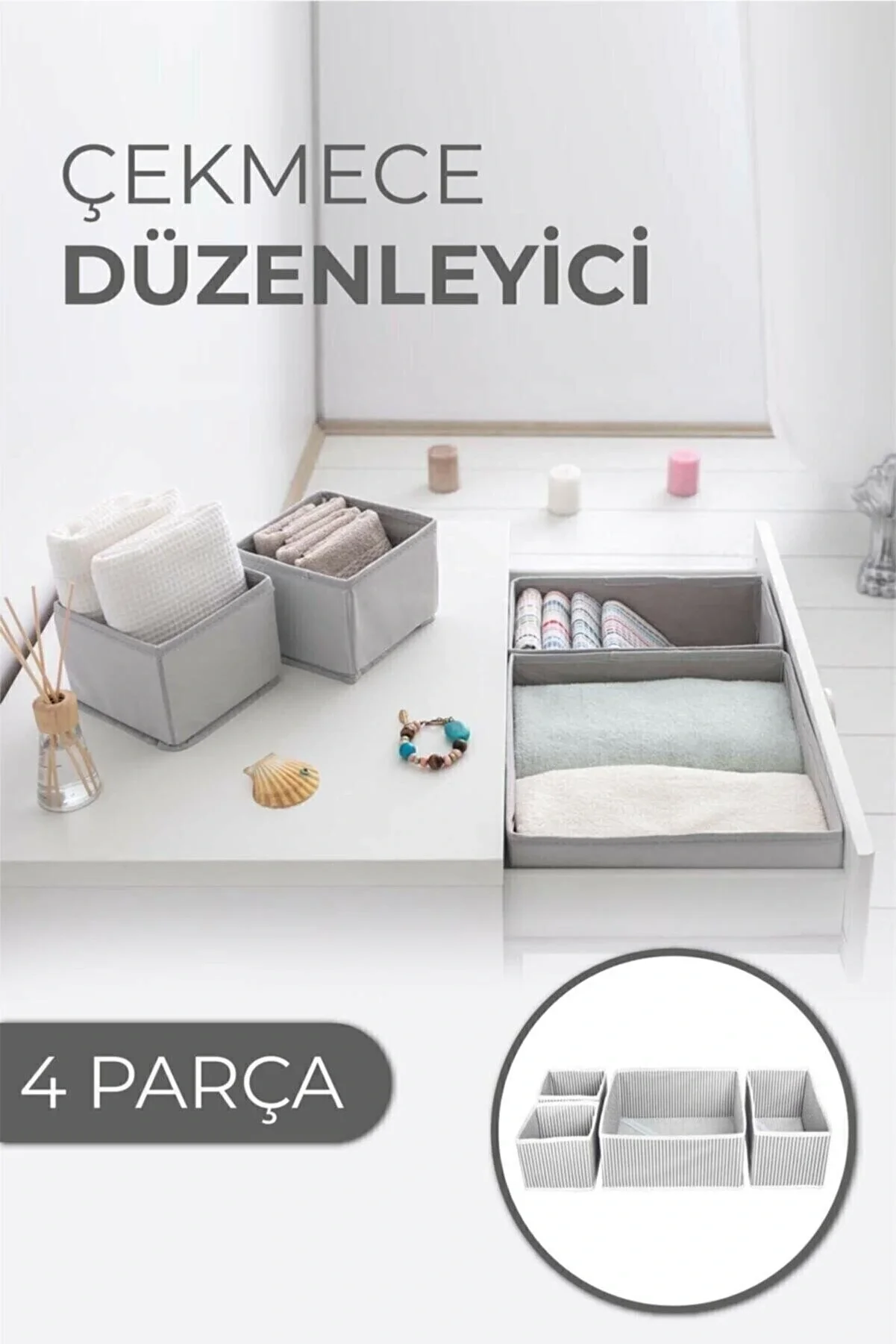 Çekmece Düzenleme Kutu Seti Organizer 4lü Set Çekmece Düzenleme Kutu Seti Organizer 4lü Set