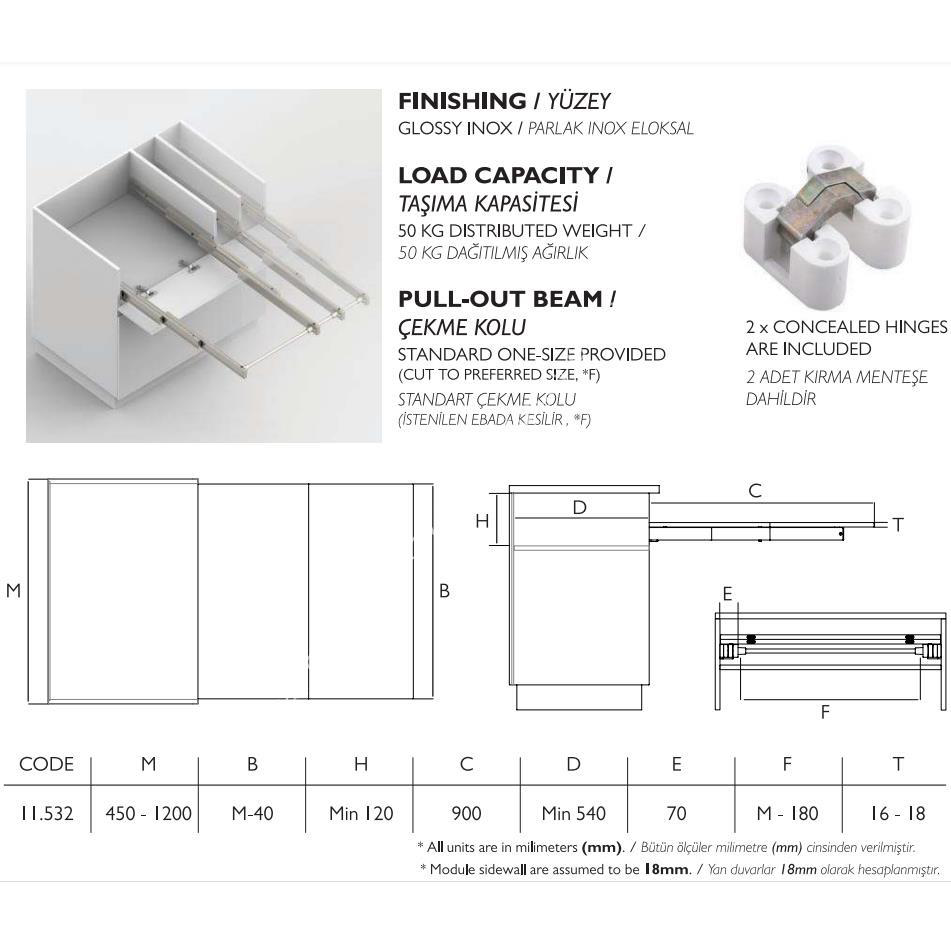 Çekmeceden Açılır Masa Mekanizması