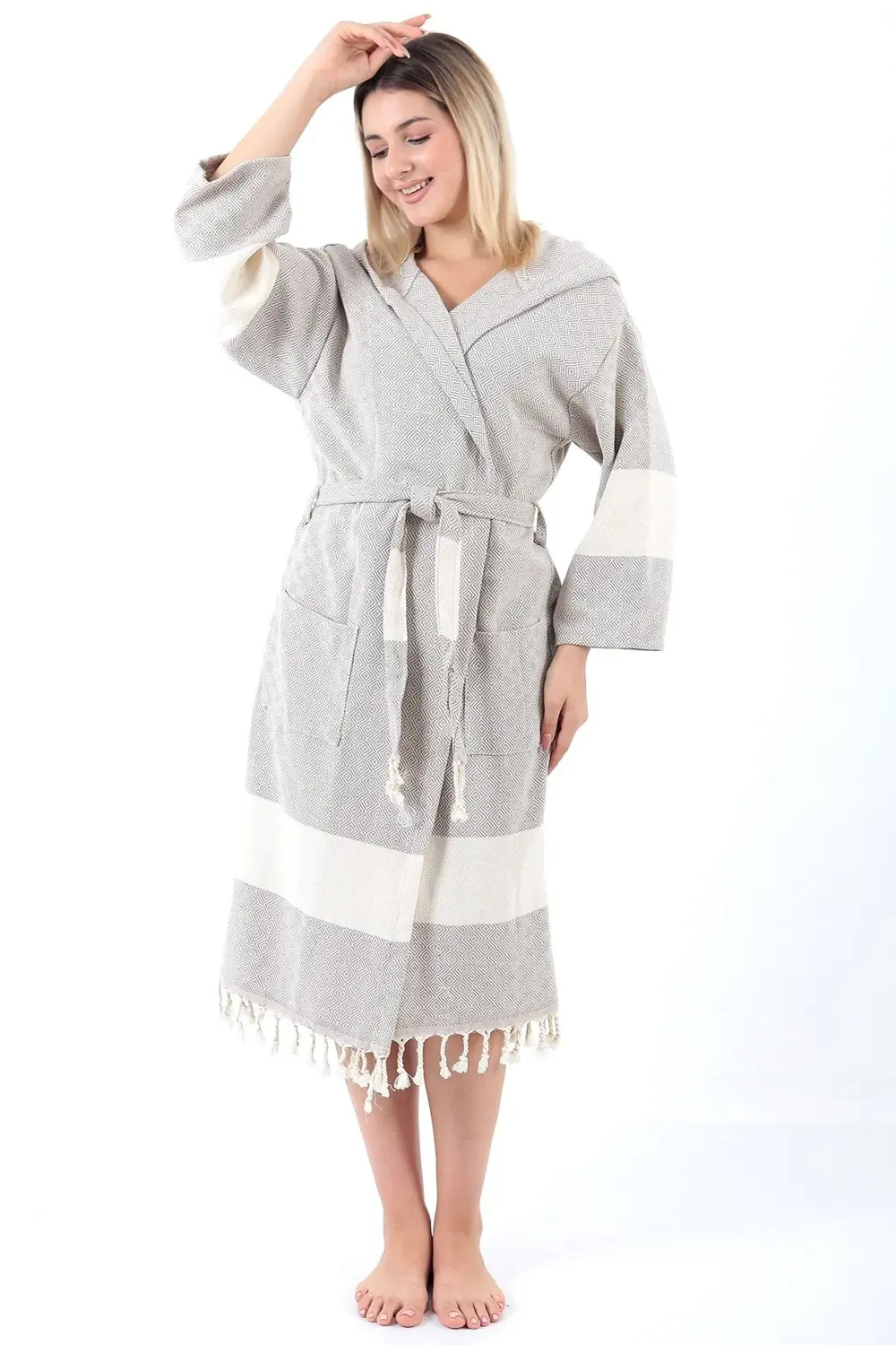 Celena Peştamal Bornoz Gri