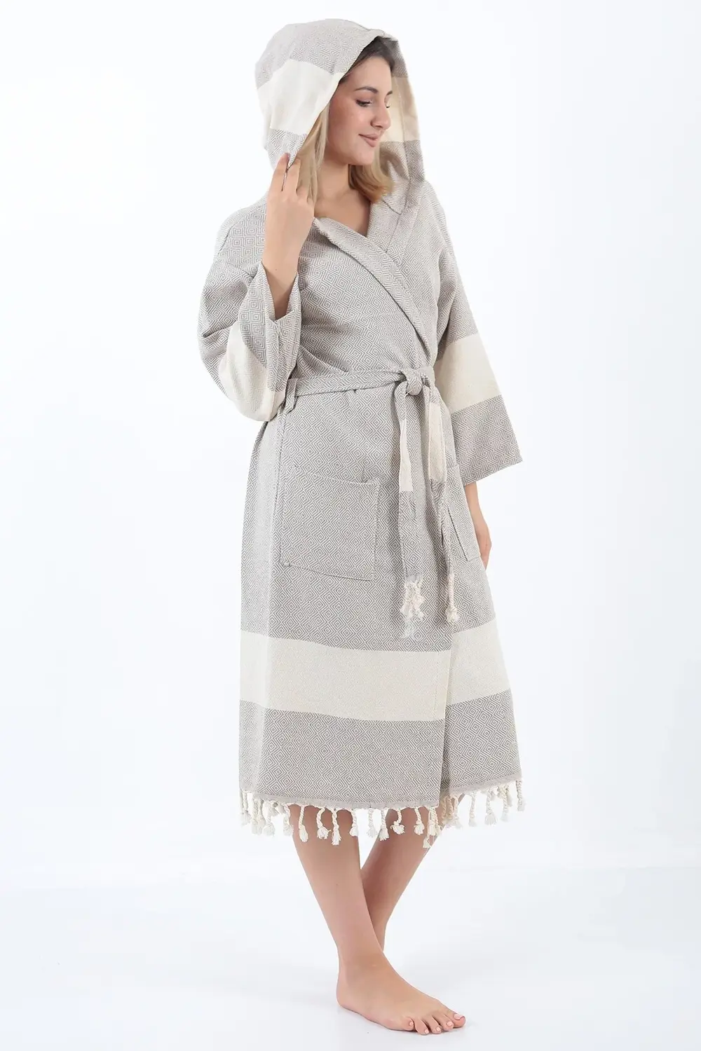 Celena Peştamal Bornoz Gri