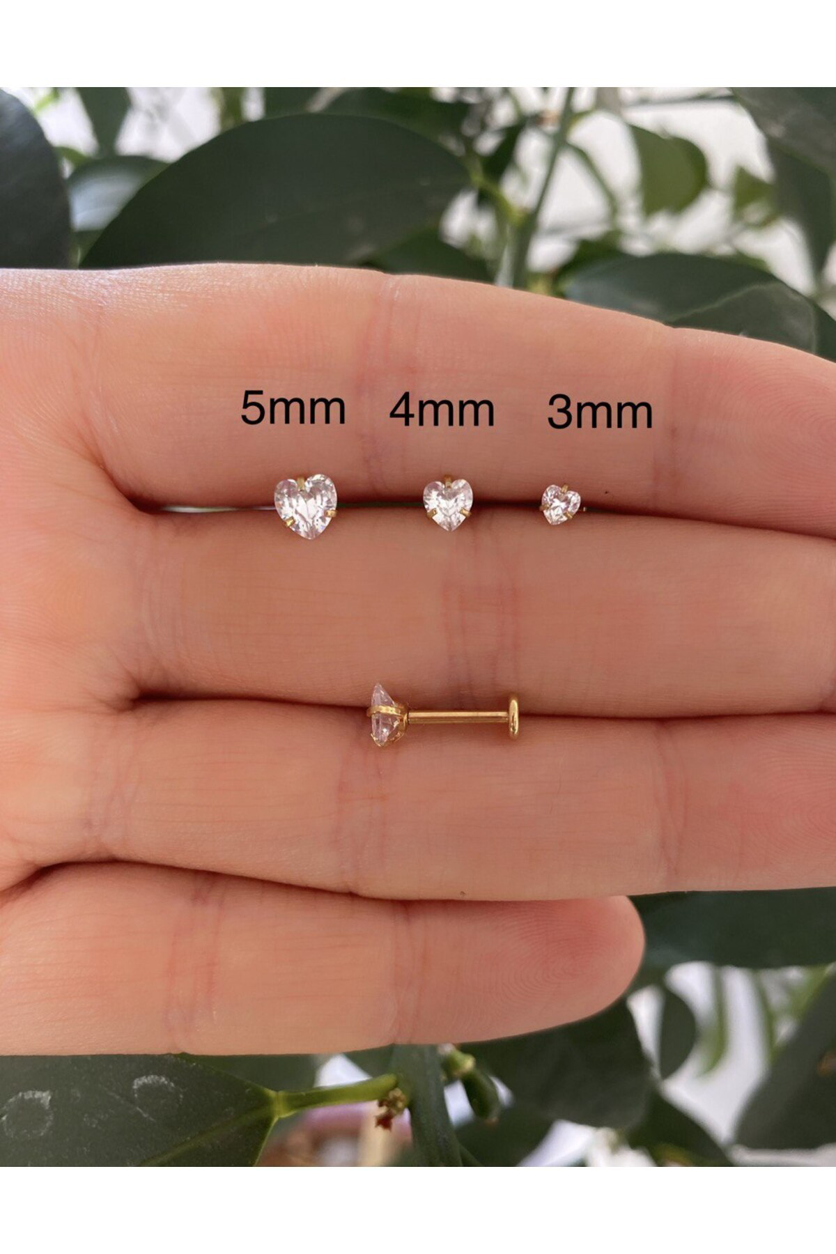 çelik 1 adet zirkon kalp model tragus helix conch forwardhelix kı