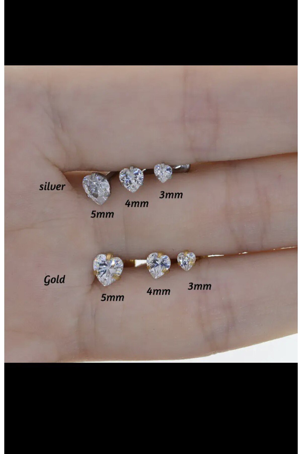 çelik 1 adet zirkon kalp model tragus helix conch forwardhelix kı